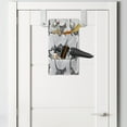 thumbnail image 2 of Charcoal Hanging Pocket Organizer, Monochromatic Cat Lover Pattern with Playful Kittens Print, Printed Polyester Storage Bag with Pockets, 9" x 16", Charcoal Grey and White, 2 of 2