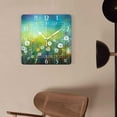 thumbnail image 4 of 14 Inch Wall Clock Battery Operated Square Clock Decorative for Office, Kitchen, Outdoor, Living Room，Abstract Floral Daisy Watercolor Spring Flower Exquisite, 4 of 4