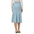thumbnail image 3 of INSPIRE CHIC Women's Midi Mermaid Skirt Work High Elastic Waisted Fishtails Skirts XL Blue, 3 of 5
