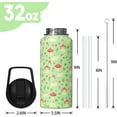 thumbnail image 2 of Frog Mushroom Gifts 32oz Water Bottles for Women Men, Cute Green Stainless Steel Leak Proof Sport & Gym Water Bottle with Flip Straw & Spout Lid (1 PC), 2 of 6