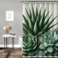 Erxjss Succulent Shower Curtain, Cactus Shower Curtain Set, Green Plant