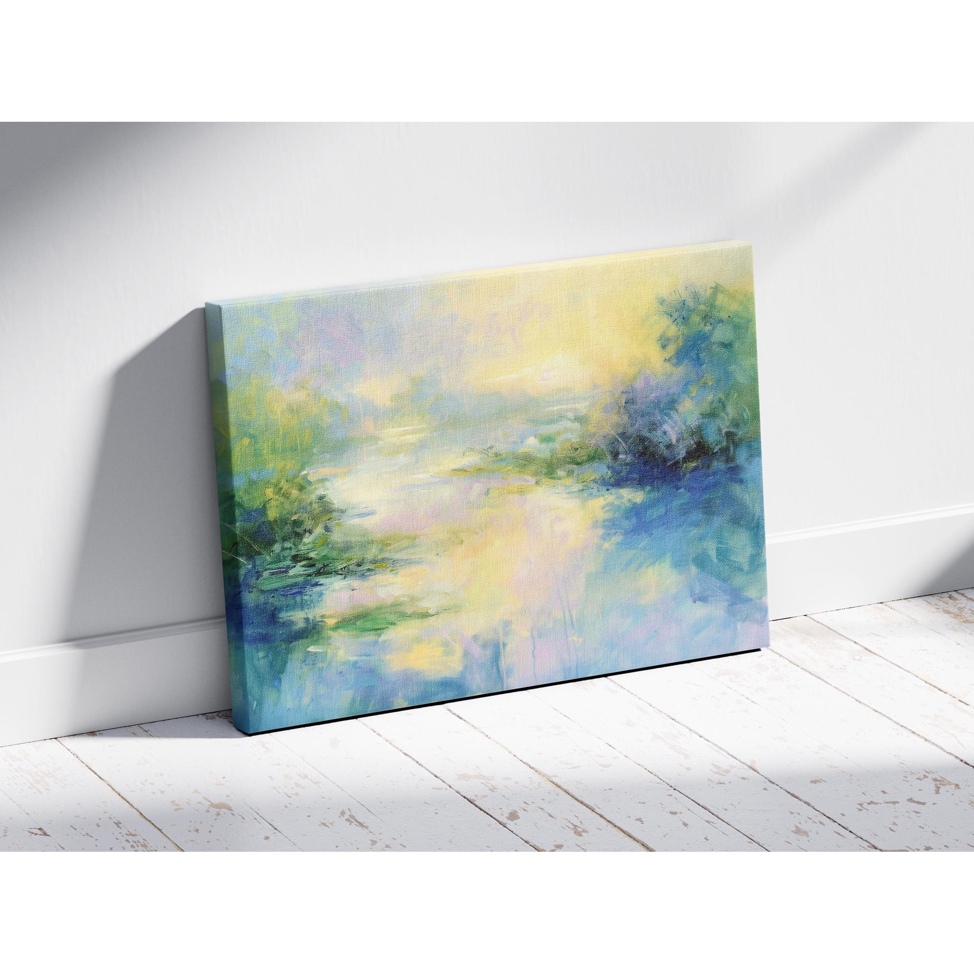 Stress Relief Mindfulness Wellness Room Art Serene Pastel Landscape Calming Organic Forms Decorative Wall Art Poster , Poster Print Only