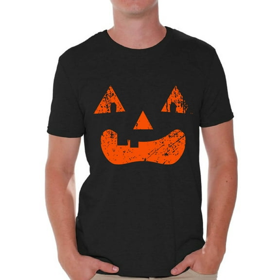 Awkward Styles Jack-O'-Lantern Pumpkin Tshirt Halloween Shirts for Men Holiday Gifts Halloween Pumpkin Shirt Dia de los Muertos Tshirt Pumpkin Face T Shirt Trick or Treat Men's Shirt Halloween Party