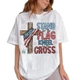 thumbnail image 3 of Stand For The Flag Kneel For The Cross Unisex T-Shirt – American Flag Cross Patriotic Christian Tee, 3 of 6