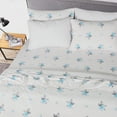 thumbnail image 4 of Sleepdown 100% Cotton Flannel Sheets Twin Size Bed Sheets Set with Deep Pockets, Brushed Flannel with Elastic Fitted Sheet Set, Soft & Cozy Sheets - 3 Piece Bedding and Pillowcase set, Blue Floral, 4 of 8