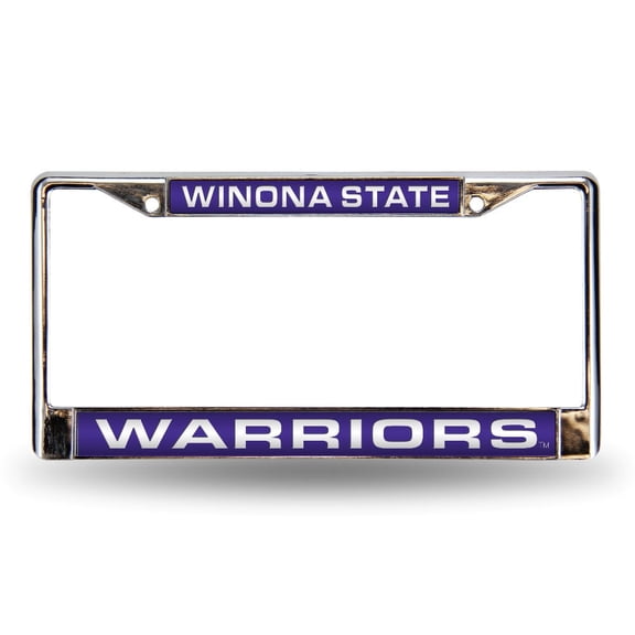 Winona State Warriors Chrome Metal Laser Cut License Plate Frame