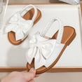 thumbnail image 5 of TOWED22 Girls Sandals Summer Open Toe Flats Shoes Dress Sandals for Toddler Little Kid Big Kid White,4, 5 of 8