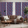 thumbnail image 2 of Ambesonne Dinosaur Window Curtains, Dino Funny Expressions, Each 28" W x 84" L, Navy Blue Orange Red, 2 of 5