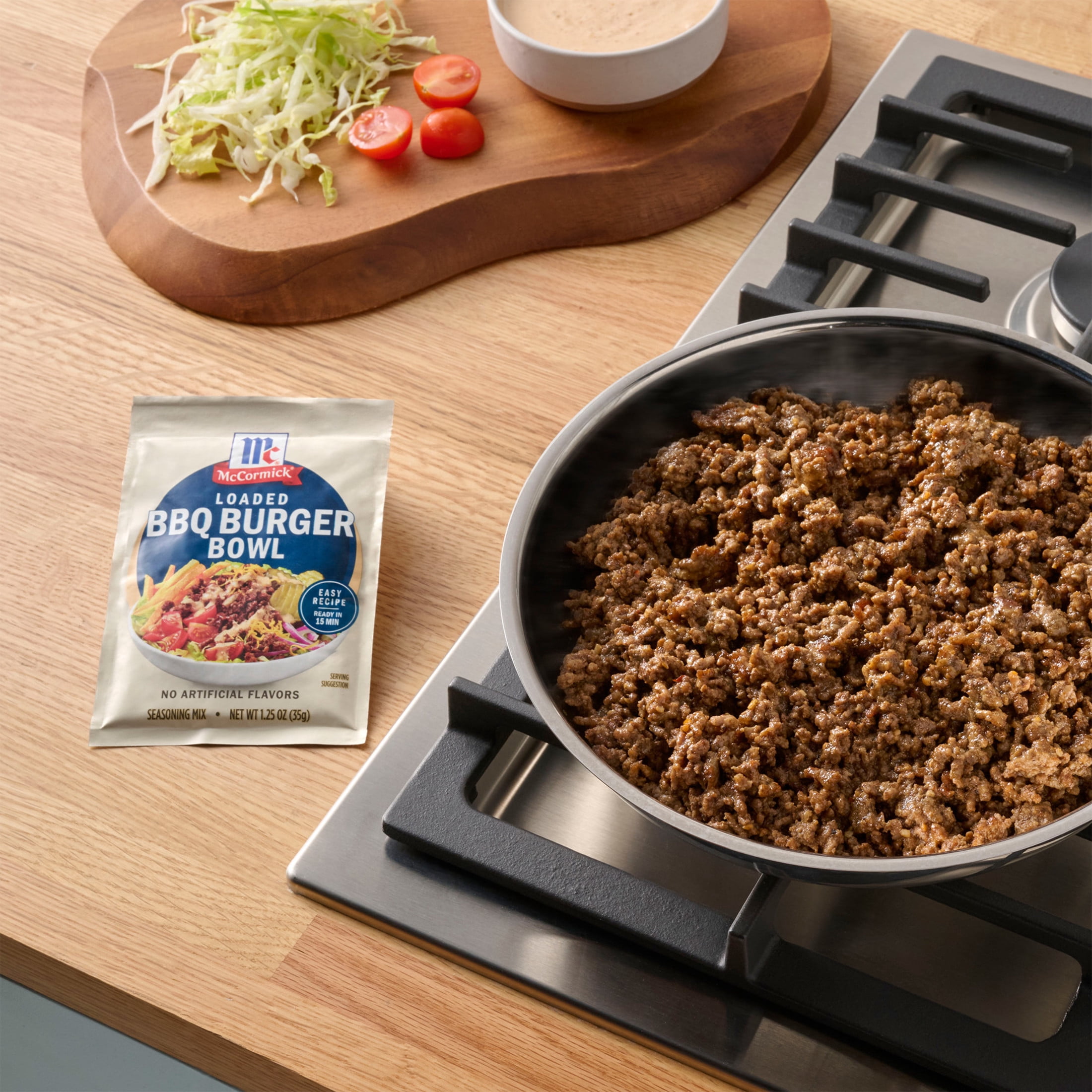 (12 pack) McCormick Loaded BBQ Burger Bowl Seasoning Mix, 1.25 oz Packet