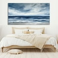 thumbnail image 2 of Original Sea Landscape Oil Painting on Canvas Large Wall Art Abstract Blue Sky Wall Art Gray Abstract Beach Wall Art Modern Living Room Seascape Wall Decor,Unstretched,Frameless,(91*182cm)36*72lnches, 2 of 5