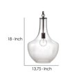 thumbnail image 5 of Benzara BM241192 Pendant Light with Glass Pot Bellied Shape & Chain, Clear, 5 of 5