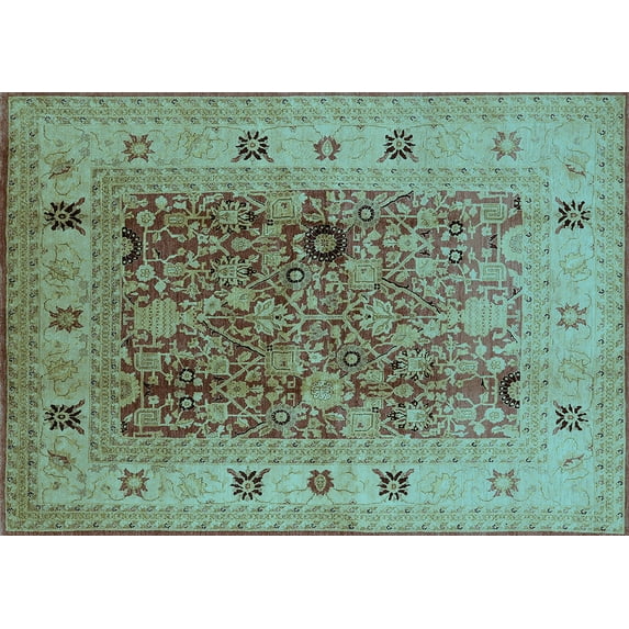 Ahgly Company Indoor Rectangle Oriental Light Blue Traditional Area Rugs, 2' x 3'