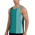 thumbnail image 2 of Pofeuu Teal Color Print Men's Workout Tank Tops Sleeveless Muscle Gym Shirt Quick Dry-4X-Large, 2 of 7
