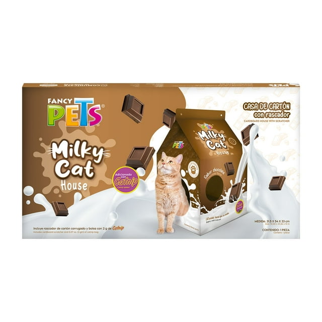 CASA DE CARTON CON RASCADOR P/GATO CHOCOLATE