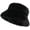Black, variant on Women's Fuzzy Wide Brim Faux Fur Bucket Hat – Winter Warm Fisherman Style Cap, Soft & Cozy, Classic Solid Color for Cold Weather & Daily Wear