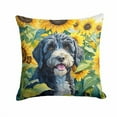 thumbnail image 2 of Portuguese Water Dog in Sunflowers Throw Pillow 14 in x 14 in, 2 of 2