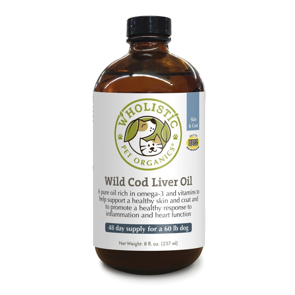 Wholistic Pet Organics Wild Cod Liver Oil Skin & Coat Dog Supplement, 8