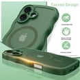 thumbnail image 3 of YINLAI iPhone 17 Case Compatible with Mag-safe,Wavy Frame Hard Translucent Matte Back Shockproof Case for iPhone 17 6.3",Green, 3 of 7