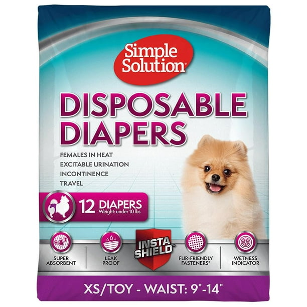 Pañales desechables para perros, solución simple para perros hembras XS