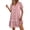 Pink, variant on Admvng Women's Lace Trim Button-Down Mini Dress V-Neck Short Sleeve Casual Tunic with Pocket