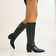 thumbnail image 5 of Heisall Women's Knee-High Boots Winter Below-Knee Length Solid Color Pointed Toe Chunky Heel Low Heel Fashion Casual, 5 of 8