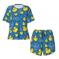 thumbnail image 4 of Lsque Rubber Duck Women's Short-Sleeved Pajama Set - 2 Piece Soft and Lightweight Sleepwear Set-Small, 4 of 9