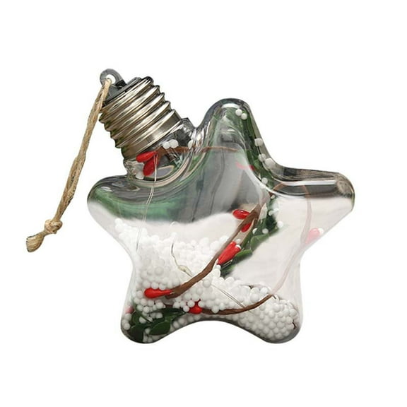 VerPetridure Led Christmas Tree Pendant (Built-in Battery) Christmas LED Transparent Christmas Ball Christmas Tree Pendant Glowing