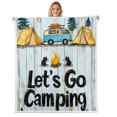 thumbnail image 1 of Erosebridal Happy Camping Throw Blanket for Couch 60x80,Camper RV Car Fleece Blanket,Animal Decor, 1 of 6