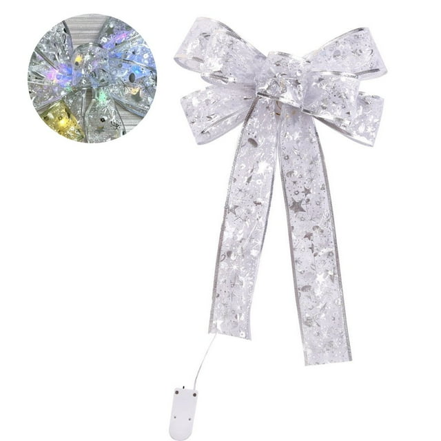 Christmas Pendant Bow Decorative LED Tree Pendant with Lights for Festival Party