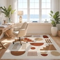 thumbnail image 3 of Design&I 8'x10' Washable Area Rug Beige Terracotta Modern Geometric Abstract Design Contemporary Art Inspired for Dining Room, Large Office, Lounge, Snag-Free, 3 of 7