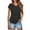 Black, variant on Women's V Neck Cap Sleeve Top Side Ruched Detail Stretchy Soft Tshirt Feminine Slim Fit Casual Summer Blouse