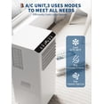 thumbnail image 4 of 8000 BTU Portable Air Conditioners - Smart AC Units Cold Air System Quiet Cooling within 350 sq.ft with Remote Control 24H Timer/Dry/Fan Modes Drain-Free Window Installation Kits, 4 of 7