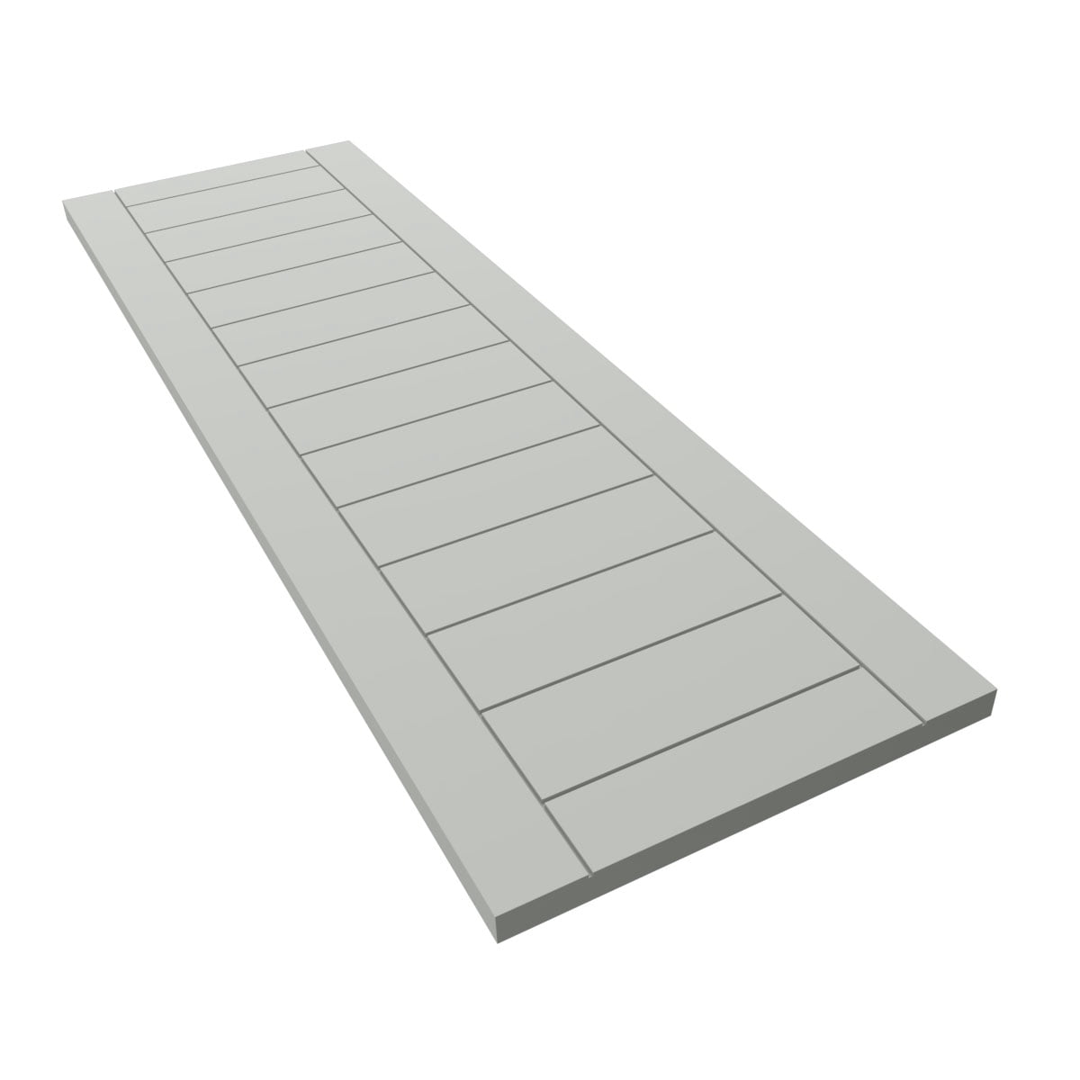 Ekena Millwork 18"W x 72"H True Fit PVC Horizontal Slat Framed Modern Style Fixed Mount Shutters, Hailstorm Gray (Per Pair - Hardware Not Included)