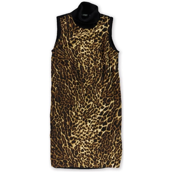 Ralph Lauren Womens Cheetah Sheath Vestido, Naranja, Pequeño