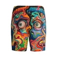 thumbnail image 2 of Lsque Psychedelic Faces Colorful Mens Sleep Pajama Shorts,Short Pajama Pants, Cotton Ultra-Soft Knit-Medium, 2 of 9