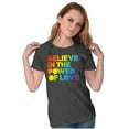 thumbnail image 2 of Believe in the Power of Love Rainbow Womens Slim Fit Graphic Tee Brisco Brands S, 2 of 4