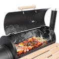 thumbnail image 4 of ENYOPRO Charcoal Grill,Outdoor BBQ Smoker Grill,Offset Smoker & Side Fire Box,with Thermometer,Wheels & Wooden Shelf for Backyard Patio Cooking, 4 of 9