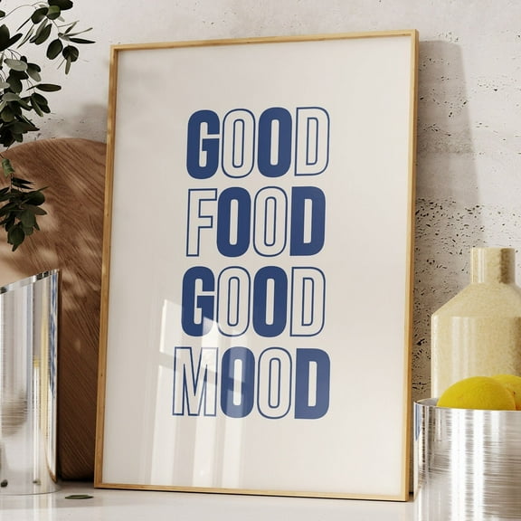 Blue Kitchen Quote Print Retro Typography Poster Trendy Food Print Cute Kitchen Wall Art Cooking Decor Chef Print 1 Print Wall Art, Modern Wall Decor, 8x12 UNFRAMED