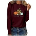 thumbnail image 1 of EQWLJWE Chemises à Manches Longues pour Femmes Liquidation C'est l'Automne Col Rond Imprimé Pull Hauts Blouse à Manches Longues Vêtements d'Automne pour Femmes, 1 of 4