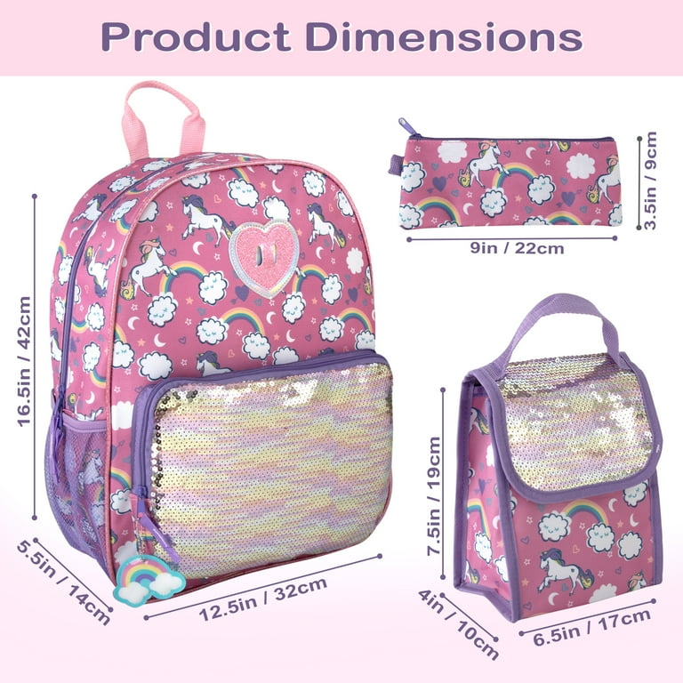 Trail Maker in Unicorn Backpack Set with Lunch Bag Pencil Case