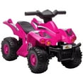 thumbnail image 1 of Qaba Quad pour Enfants 6V avec Musique, avant, pour Tout-Petits de 2 à 6 Ans, Rose, 1 of 10