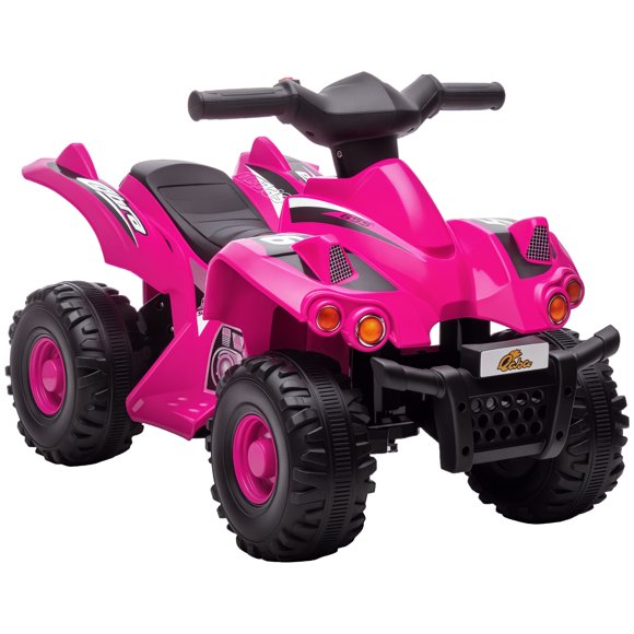 Qaba Quad pour Enfants 6 V avec Musique, avant, pour Tout-Petits de 2 à 6 Ans, Rose