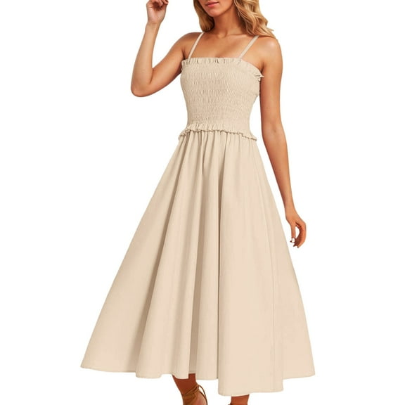 Youmylove Women's Summer Floral Dress Womens Summer Boho Midi Dress Spaghetti Strap Elegant Maxi Party Dresses Graduation Dress for Women