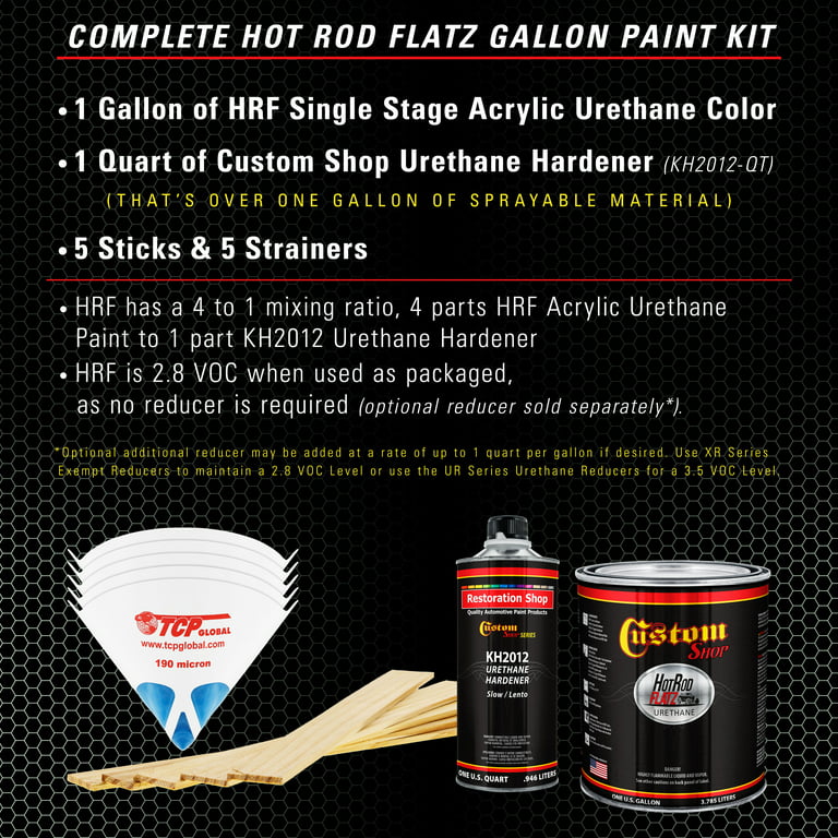 Satin Black Hot Rod Gallon 2K Urethane Single Stage Paint Kit - Fast