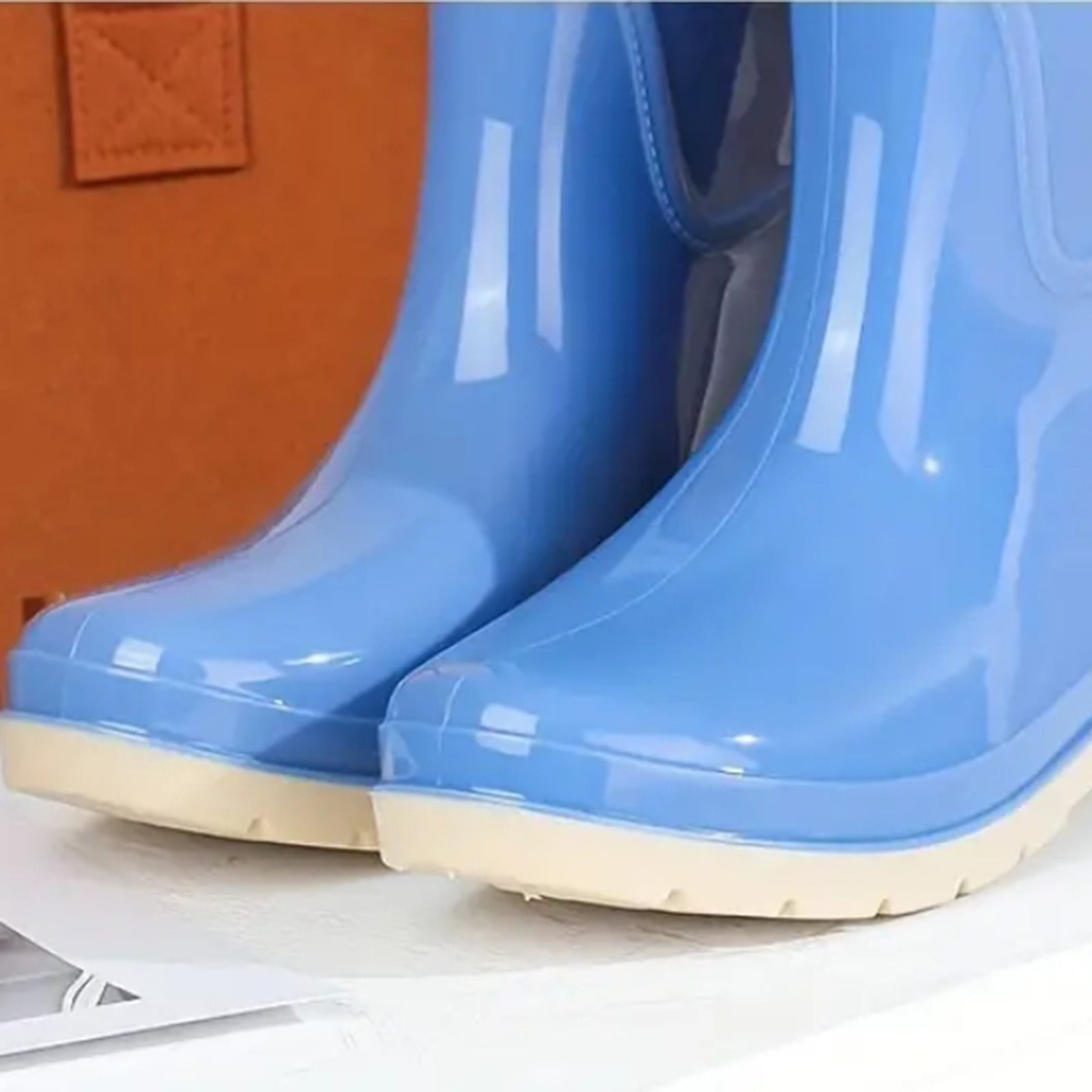 Juosiy Women's Rain Boots Fashion Water-proof Garden Work Rubber Boots Tall Knee High Outdoor Water Shoes