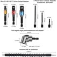 thumbnail image 2 of pcs Drill Bit Extension Kit 1pcs Flexible Extension Screwdriver and 105 Flexible Screwdriver 3 pcs Swivel Bit Holder 3 pcs Angle Socket Adapter 1/4" 3, 2 of 5