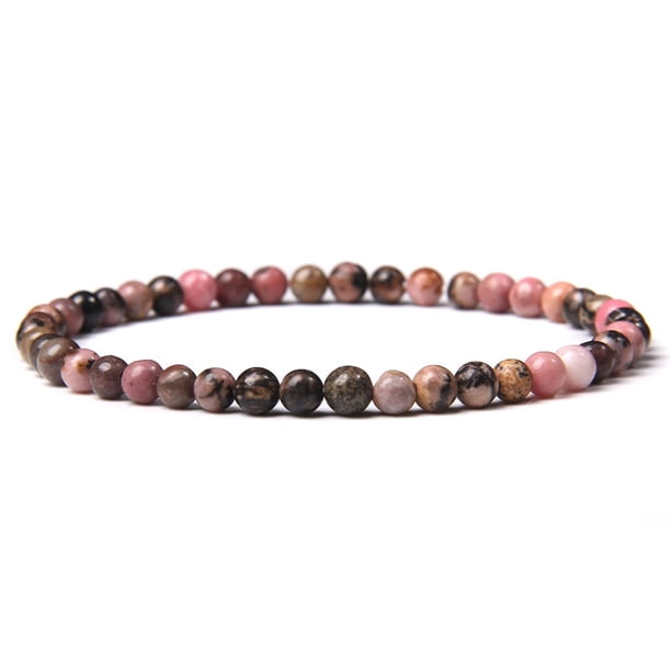 Pulsera de energía de cuentas de Chakra de 4mm, pulsera elástica de piedra de ónix de ágatas redondas naturales, brazaletes para mujeres y hombres, joyería de Yoga hecha a mano Tan Jianjun unisex
