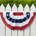 thumbnail image 6 of FRF USA Pleated Fan Bunting Flag - 3x6ft Oxford Nylon America Half Fan Set - US Patriotic Stars & Stripes Canvas Header Brass Grommets, 6 of 8