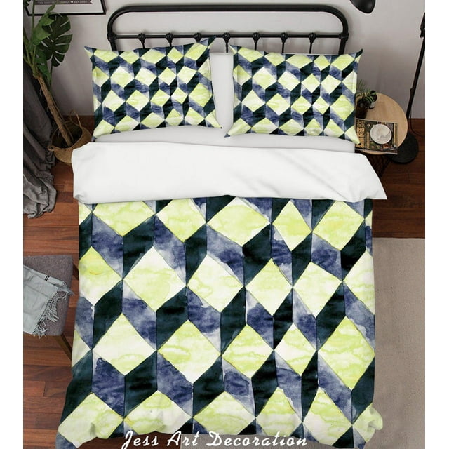 3D Geometric Cube Quilt Cover Set Bedding Set Pillowcases 04