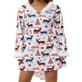 thumbnail image 1 of PENGXIANG Robe de Noël pour Femmes Manches Longues en Peluche Col en V Robe Midi Décontractée de Fête, 1 of 6